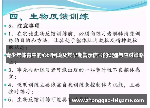 青少年体育中的心理困境及其早期警示信号的识别与应对策略